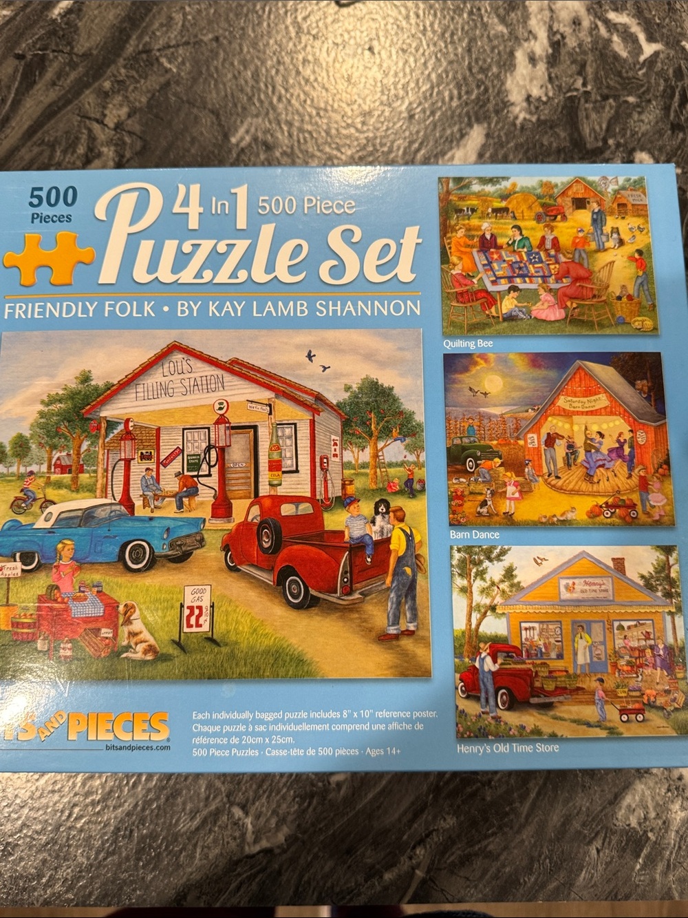 Friendly Folk 4-in-1 Puzzle Set by Kay Lamb Shannon - Blue